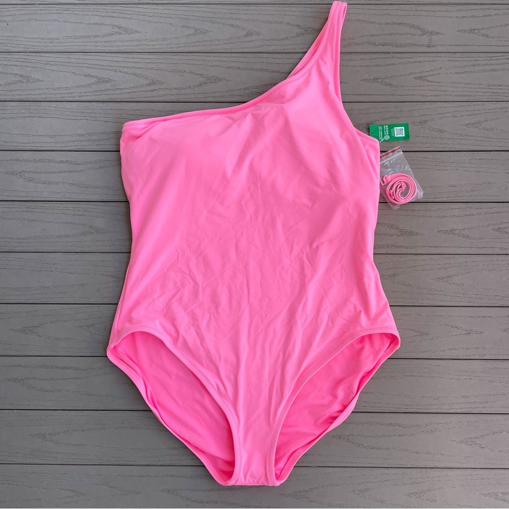 NEW GAP One-Shoulder One-Piece Swimsuit Neon Impulsive Pink Barbie XXL New